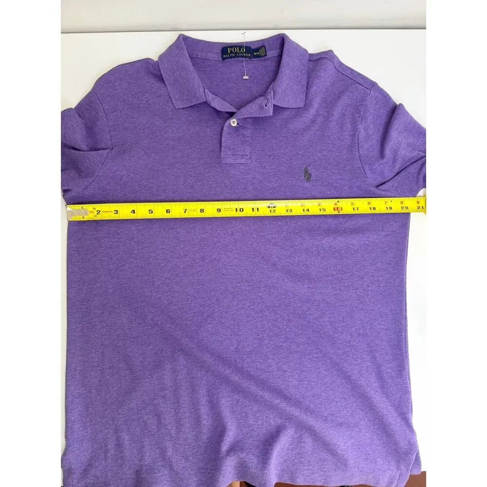 Polo Ralph Lauren Men's Polo Shirt Long Sleeve Embroidered Logo Purple Size M